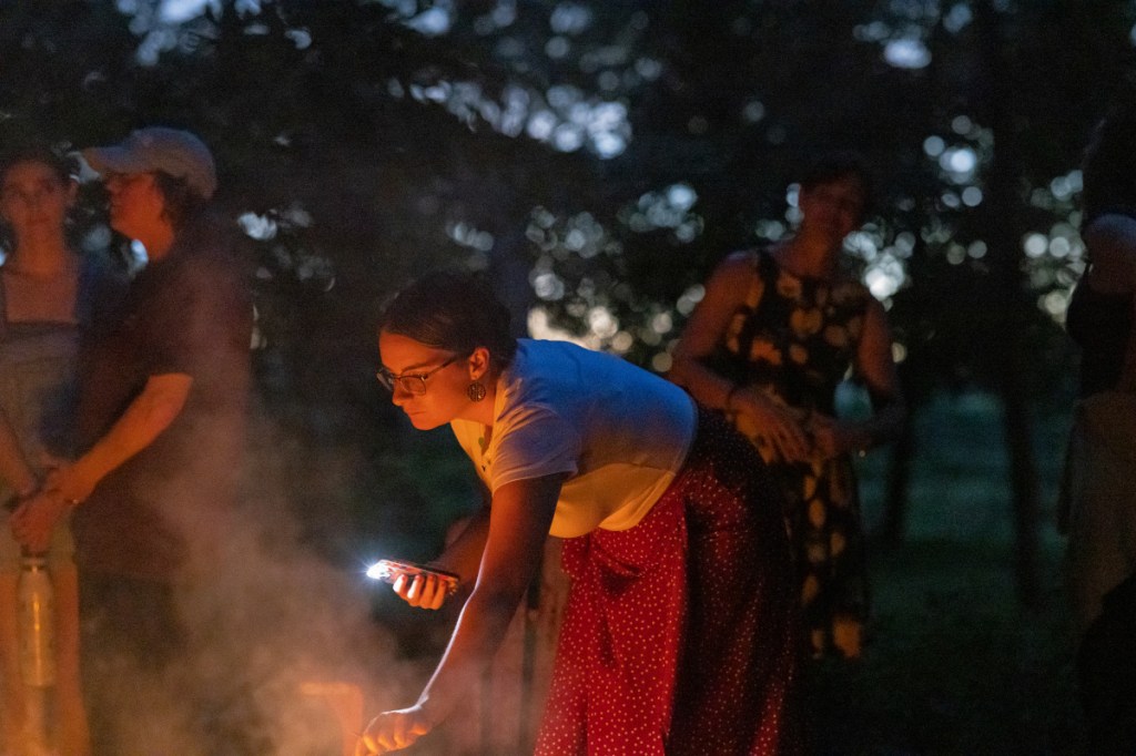 MaryBeth toasts a marhsmallow